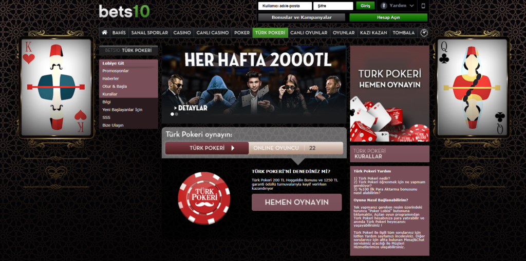 Bets10 Türk Pokerii